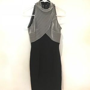 Tadashi Turtle Neck Black & White Dress